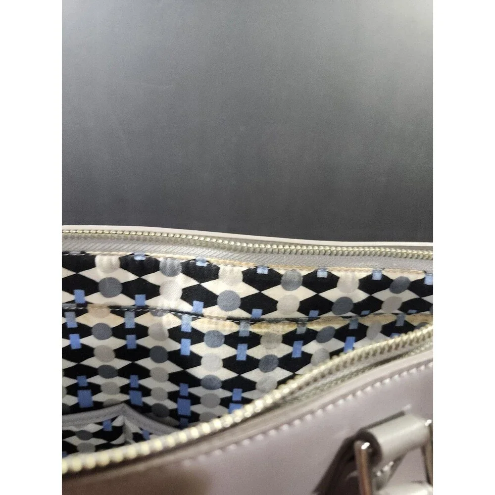 Vera Bradley Northbrook Composition Satchel in a dove gray faux leather finish.